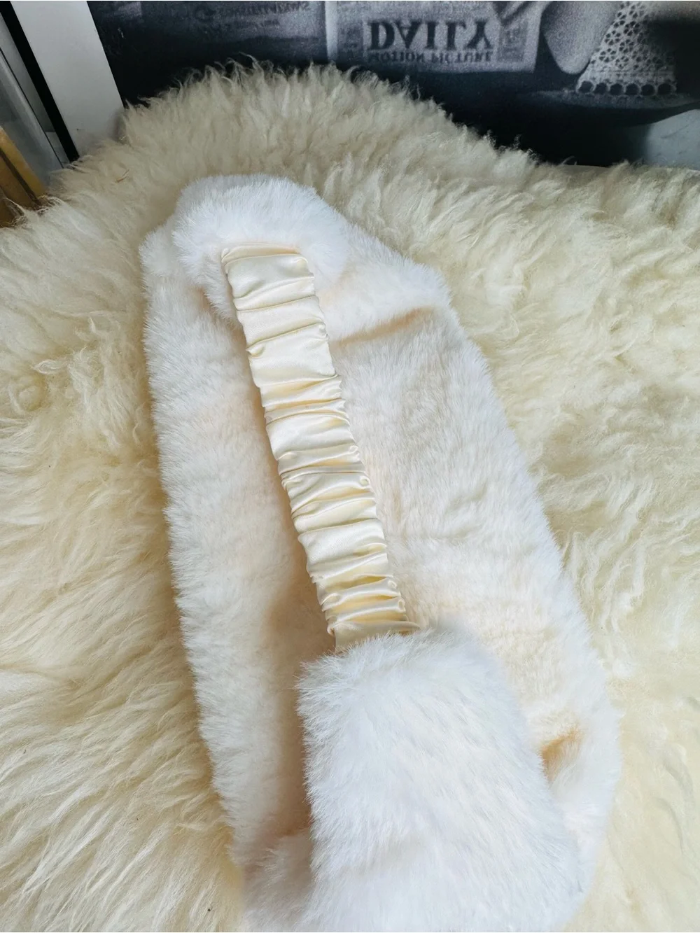 White Faux Fur Clutch Bag - Women's Accessory